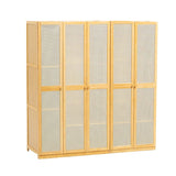 Traditional Natural Wood Wardrobe Freestanding Wardrobe with Soft Close Doors