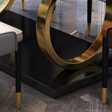 Glam Dinette Table Rectangle Stone Dining Room Table for Home Clearhalo 'Dining Tables & Seating' 'Dining Tables' 'dining_table' 'furn' 'furn_dining_table' 'Furniture' 'Kitchen & Dining Furniture' 1200x1200_0f6f56a8-981c-4e01-948f-9489fad70af7