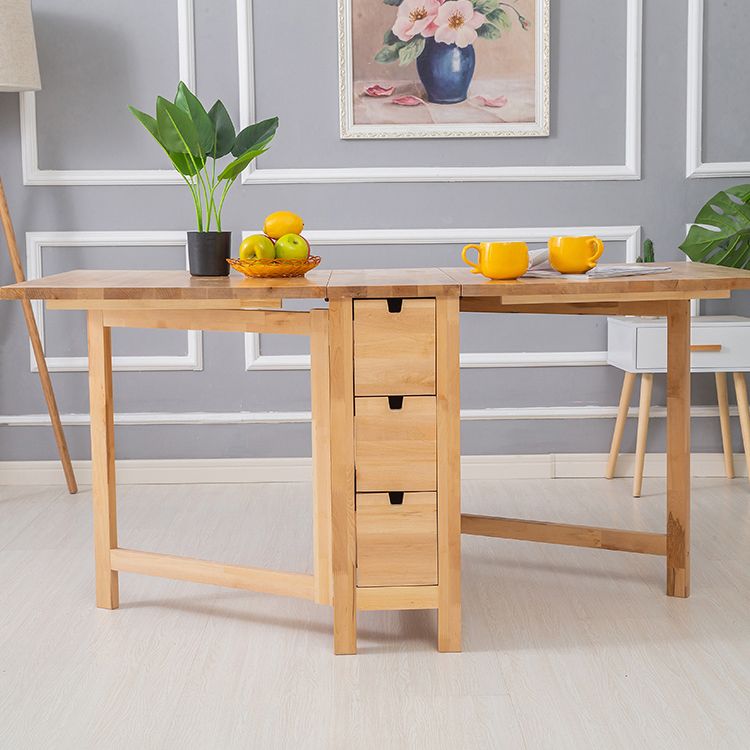 Moderne stijl rechthoekige massief houten eettafel met neerklapbaar blad, 59" x 31,5" x 29,5"