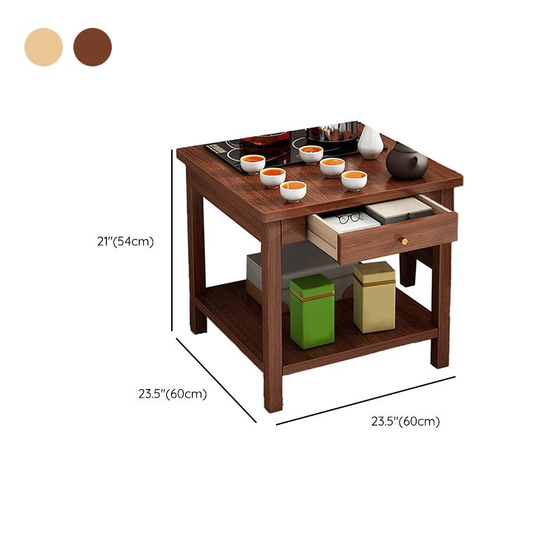 4 Legs Wood Cocktail Table No Distressing Coffee Table with Storage Shelf Clearhalo 'Coffee & Accent Tables' 'Coffee Tables' 'coffee_tables' 'furn' 'furn_coffee_tables' 'Furniture' 'Living Room Furniture' 1200x1200_0f708ef1-4062-4178-aff2-9d9f7494fa73