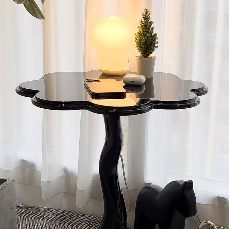 Contemporary Wood Side Table with Cloud Shap Top and 1 Leg Base Clearhalo 'Coffee & Accent Tables' 'End & Side Tables' 'end_side_tables' 'furn' 'furn_end_side_tables' 'Furniture' 'Living Room Furniture' 1200x1200_0f73c0f9-ecde-4ea0-878b-5c87bb2cf4f1