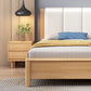 Cama de panel moderno rectangular cama de madera sólida con cabecero