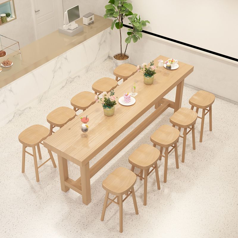 1/6/11 Pieces Modern Rectangle Pub Table Set Wooden Counter Table with Backless Stools Clearhalo 'Bar Furniture' 'furn' 'furn_home_bar_bar_sets' 'Furniture' 'Home Bars & Bar Sets' 'home_bar_bar_sets' 'Kitchen & Dining Furniture' 1200x1200_0f741038-bfed-45e3-afd7-381bb1be0cba