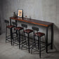 Contemporary Rectangle Bar Dining Table Wood Bar Height Table with Iron Base in Black Clearhalo 'Bar Furniture' 'Bar Tables' 'bar_tables' 'furn' 'furn_bar_tables' 'Furniture' 'furniture_bar_tables' 'Kitchen & Dining Furniture' 'kitchen&dining_furn' 'kitchen' 1200x1200_0f7431c9-787b-4d7e-b77b-236eac1bb1f9