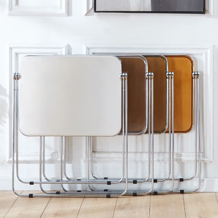 Acrylic Curved Writing Desk Folding Contemporary Desk 25.2"L x 19.7"W x 27.6"H Clearhalo 'furn' 'furn_office_desk' 'Furniture' 'Office Desks' 'Office Furniture' 'office_desk' 1200x1200_0f749f43-23e4-4092-acc3-fb0b494cf0b5