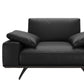 Leather Sofa in Black Stain Resistant Living Room Seating with Pillows