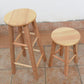 Taburete redondo moderno sin respaldo, taburete de bar de madera maciza de roble en color natural