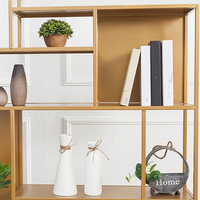 Glam Metal Book Shelf Etagere Shelf Bookcase for Study Room 78.7" H