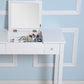 Capovolgimento a specchio singolo vanity scrivania doppia cassettiera dritta piedi in bianco in bianco