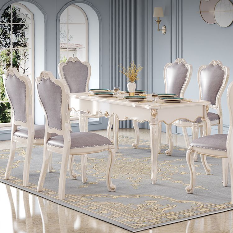 Rectangle Shape White Tone Dining Table Victoria 4 Legs Table for Dining Room Clearhalo ' dining_table' 'Dining Tables & Seating' 'Dining Tables' 'furn' 'furn_dining_table' 'Furniture' 'furniture_dining_table' 'Kitchen & Dining Furniture' 'kitchen&dining_furn' 'kitchen' 'kitchen_dining_table' 1200x1200_0f7a1f95-73e1-413c-a1c0-50131c996f3b