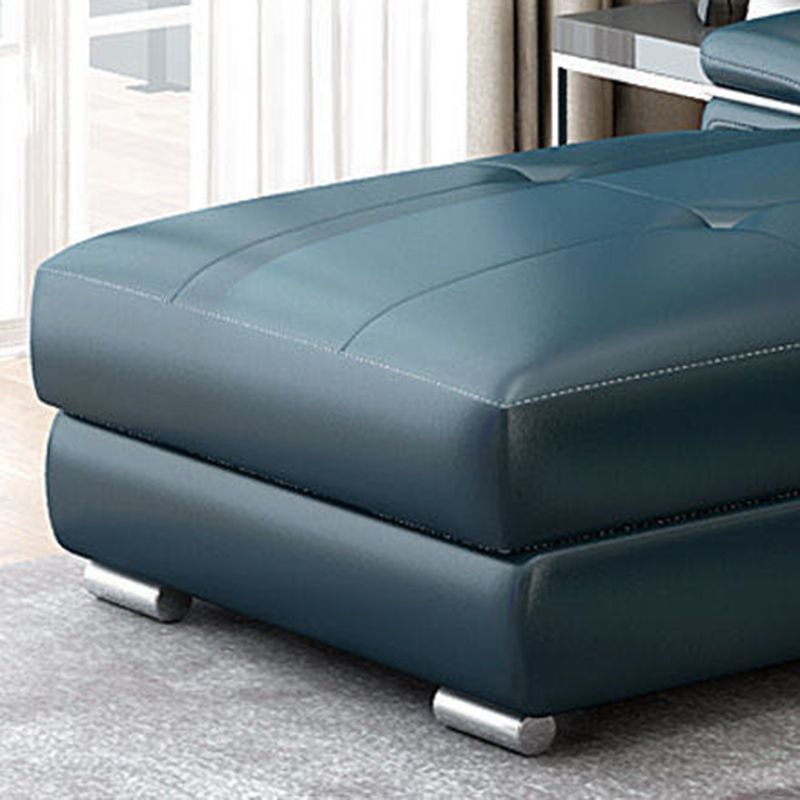 Genuine Leather Sectional 34.65"High Pillow Top Arm Sofa with Storage, Blue Clearhalo 'furn' 'furn_sectionals' 'Furniture' 'furniture_sectionals' 'kitchen' 'kitchen_sectionals' 'Living Room Furniture' 'Sectionals' 1200x1200_0f7adc40-6f20-4fed-b843-94b14839d6b1