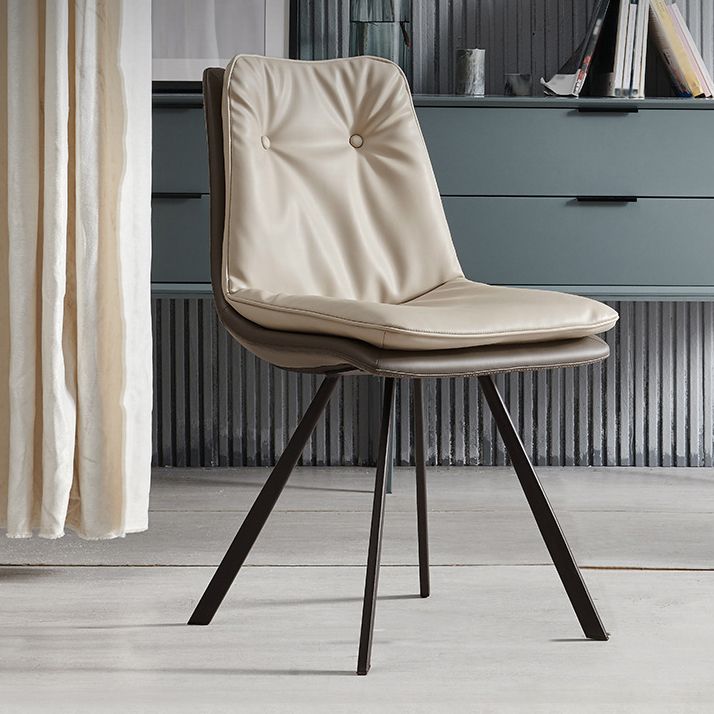 Contemporary Style Faux Leather Dining Chairs Armless Solid Back Chair Clearhalo 'Dining Chairs' 'Dining Tables & Seating' 'dining_chair' 'furn' 'furn_dining_chair' 'Furniture' 'furniture_dining_chair' 'Kitchen & Dining Furniture' 1200x1200_0f7b47f7-349c-4654-8ca0-3dc9a3641881