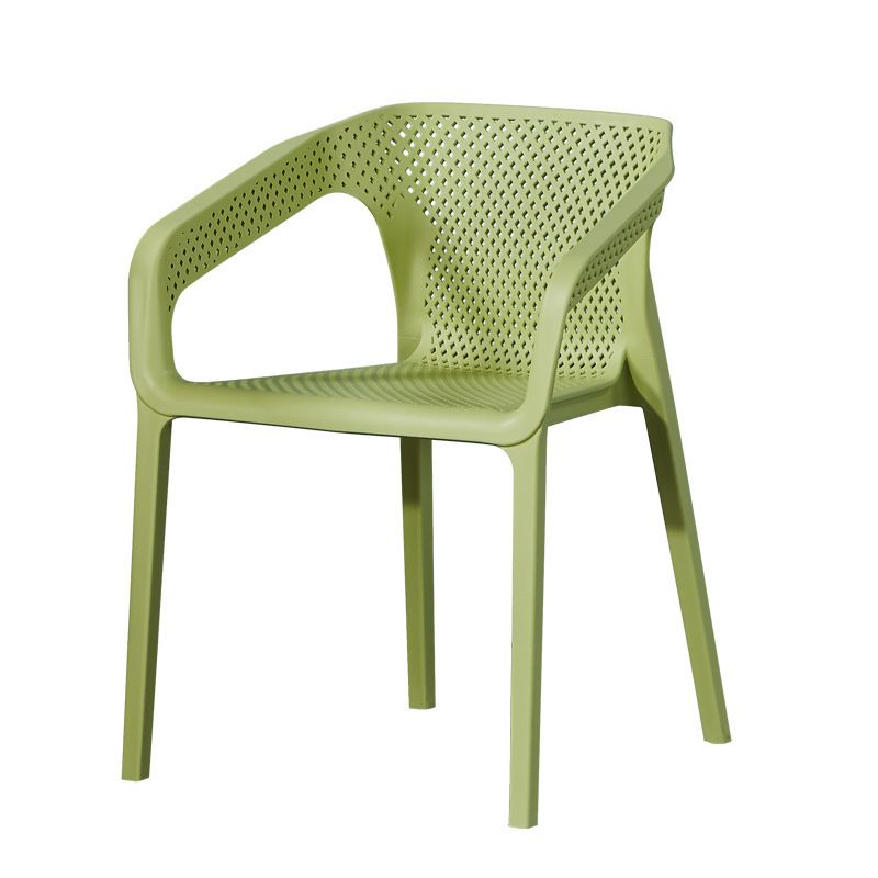 Plastic Slat Back Arm Chair Glam Style Stackable Dining Chair for Indoor Clearhalo 'Dining Chairs' 'Dining Tables & Seating' 'dining_chair' 'furn' 'furn_dining_chair' 'Furniture' 'furniture_dining_chair' 'Kitchen & Dining Furniture' 1200x1200_0f7b691a-77ec-404d-831e-2d3a342e59ae
