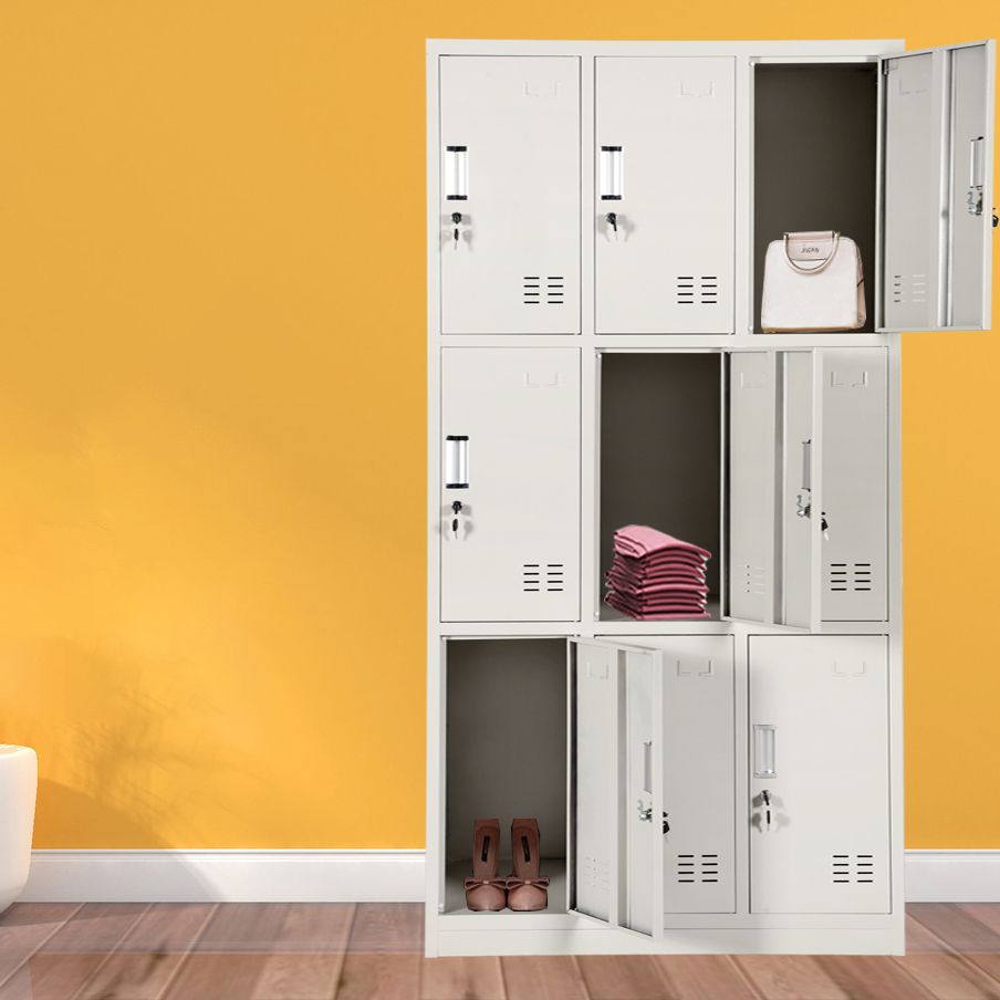 Placard à charnière à charnière gris armoire de garde-robe en acier contemporain