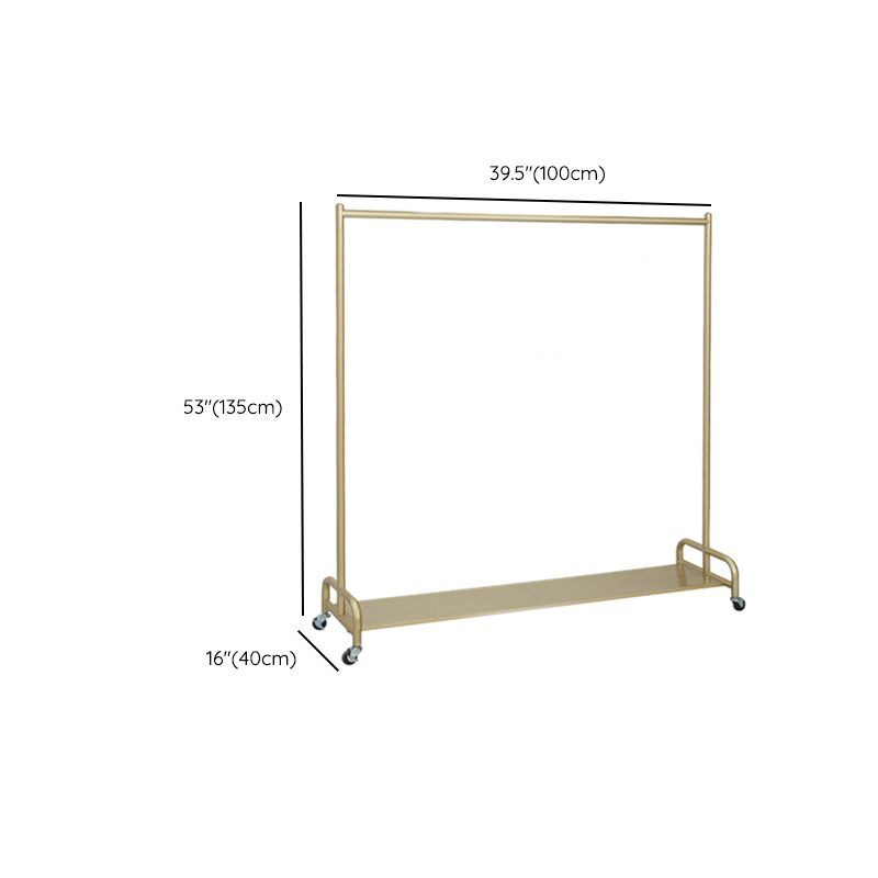 Glam Coat Ranger Metal enmarcada Riel colgante y rejilla de abrigo de estante inferior con castores