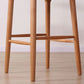Scandinavian Upholstered Bar Stools Solid Wood Stool with Footrest