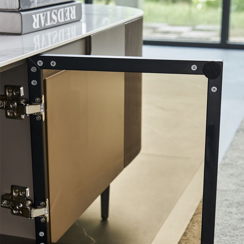 Witte leisteen slaapkamer rechthoek en ronde moderne koffie of eindtafel met opslag