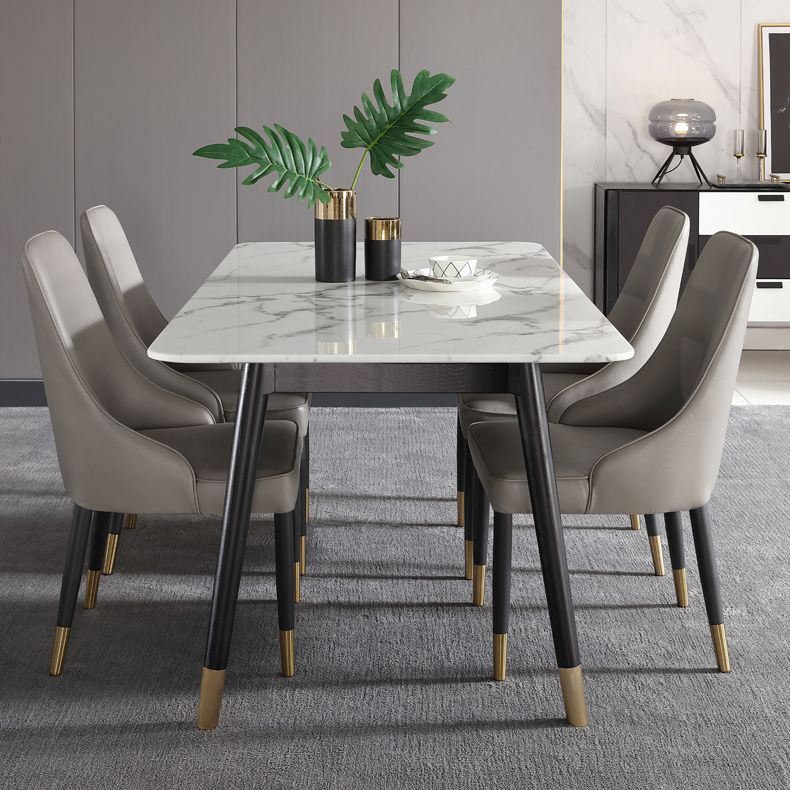 Marble Luxury Dining Table 4 Legs Base Rectangle Table for Home Clearhalo ' dining_table' 'Dining Tables & Seating' 'Dining Tables' 'furn' 'furn_dining_table' 'Furniture' 'furniture_dining_table' 'Kitchen & Dining Furniture' 'kitchen&dining_furn' 'kitchen' 'kitchen_dining_table' 1200x1200_0f7d3fc9-7157-4fbf-8f94-b1c83e2fbc9d