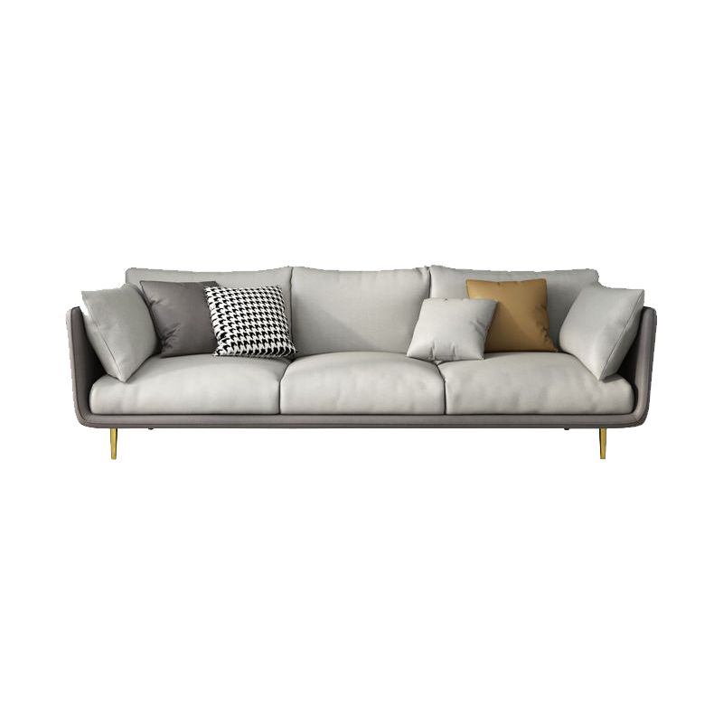 Imitation Leather Sofa with Pillow Back Square Armrest Latex Seat Filled with Wood Clearhalo 'Furniture' 'furniture_sofas' 'kitchen' 'kitchen_sofas' 'Living Room Furniture' 'Sofa' 'sofas' 1200x1200_0f7d9450-6386-40d3-9d22-f57bd1545800