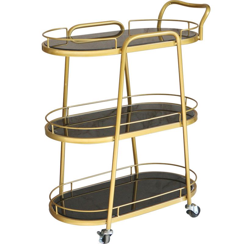 Modern Rolling Kitchen Trolley Glass Open Storage Prep Table Clearhalo 'furn' 'furn_kitchen_islands_carts' 'Furniture' 'Kitchen & Dining Furniture' 'Kitchen Islands & Carts' 'kitchen_islands_carts' 1200x1200_0f7ea086-85fa-4ae0-891e-fac1148cac94