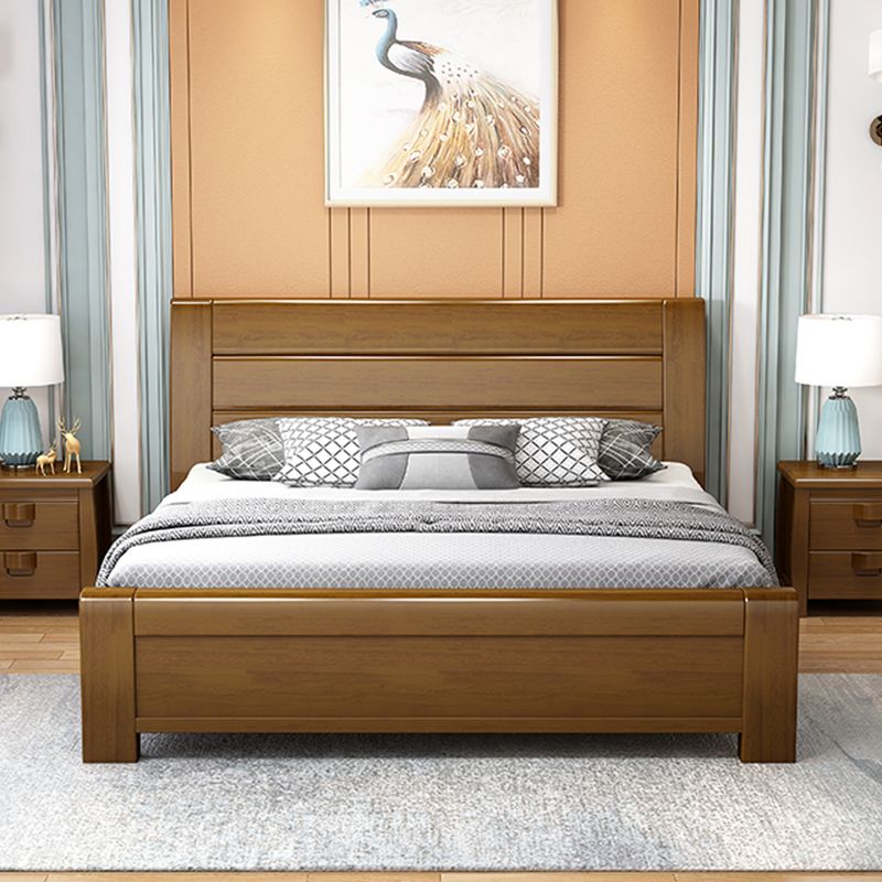 Traditional Pine Wood with Headboard Rectangular Panel Standard Bed Clearhalo 'Bedroom Furniture' 'Beds' 'furn' 'furn_beds' 'Furniture' 1200x1200_0f7f4cca-418b-48f7-ad95-7d780c022bbe