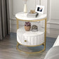 22" H Metal Nightstand Glam Stone Top 1-Drawer Open Storage Night Table Clearhalo 'Bedroom Furniture' 'furn' 'furn_night_stand' 'Furniture' 'night_stand' 'Nightstands' 1200x1200_0f8051c3-cf9a-4a18-ae65-0f506d59dcb7