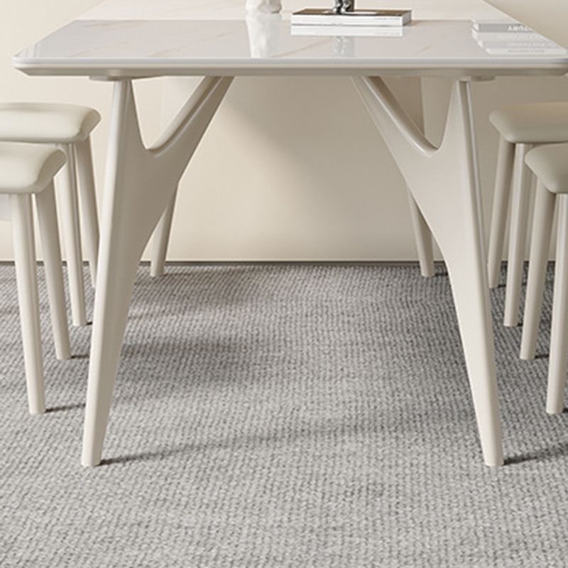 Mesa de comedor de cocina contemporánea, mesa de comedor rectangular de 4 patas