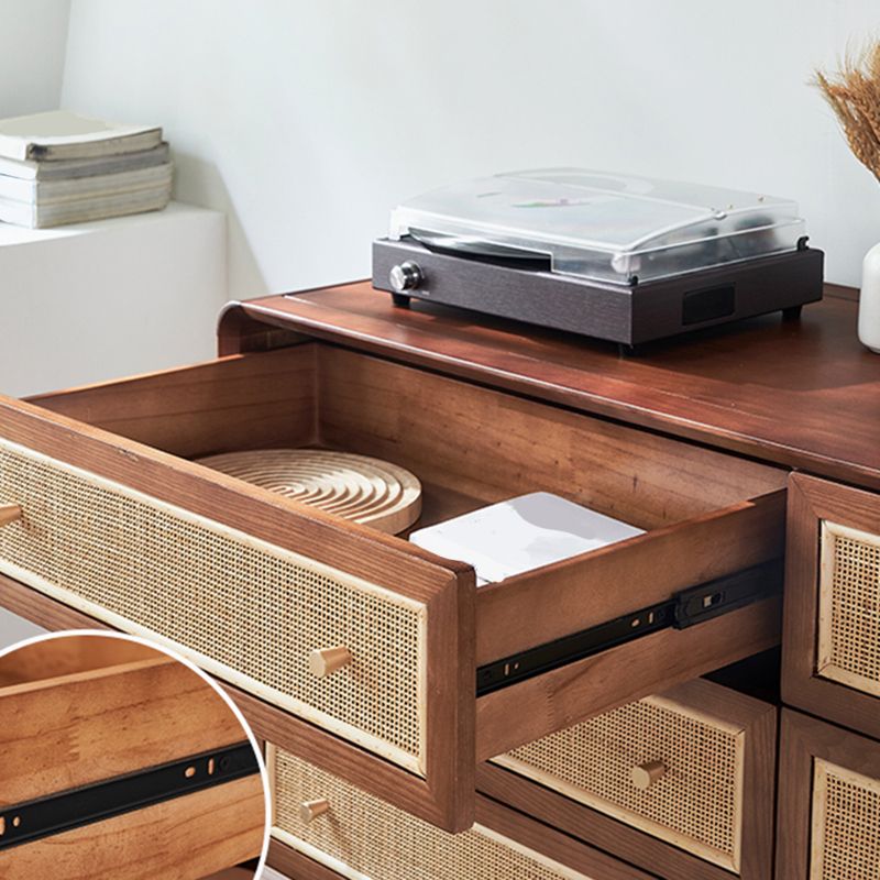 Cómoda cómoda de almacenamiento de madera maciza, cómoda tradicional para dormitorio