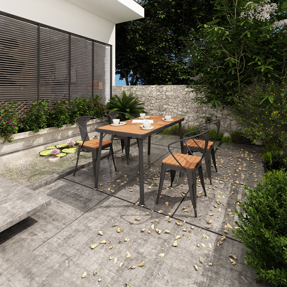 Juego de mesa rectángulo contemporáneo 1/2/5 piezas de comedor para cocina