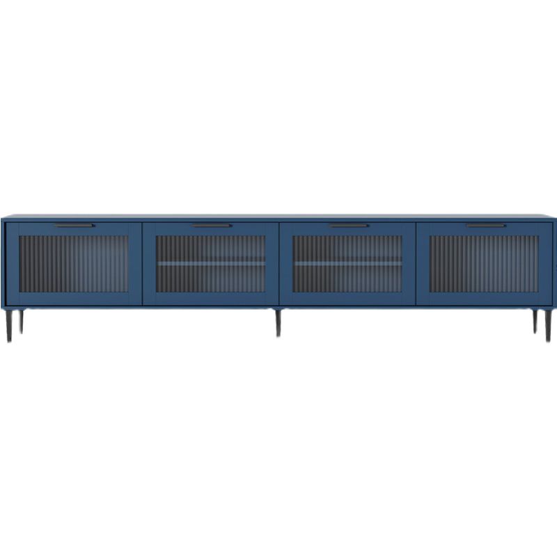 Mueble para TV con almacenamiento cerrado escandinavo Mueble para TV de madera sintética con 4 puertas