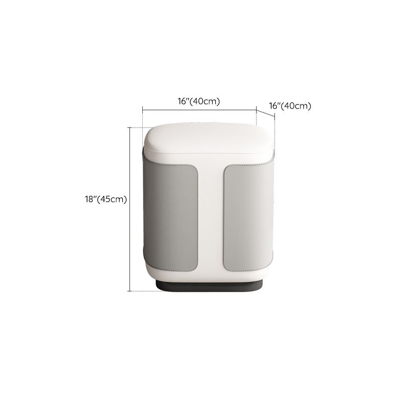 Contemporáneo con cajón de cuero de cuero gris iluminado espejo de cajón tocador