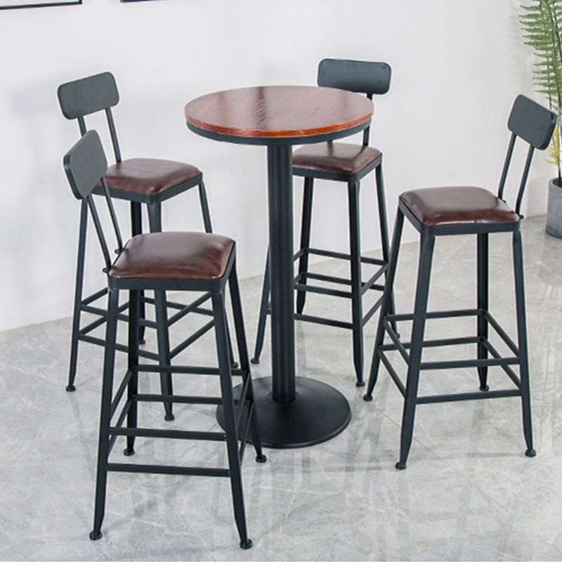 パインウッドバーダイニングテーブルダイニングルームキッチン用の工業用スタイルバーテーブル