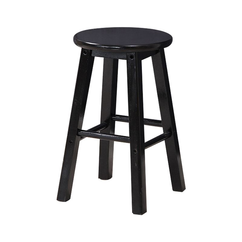 Dining Room Simple Style Wood Barstool Wood 4 Legs Bar Stool with Pedal
