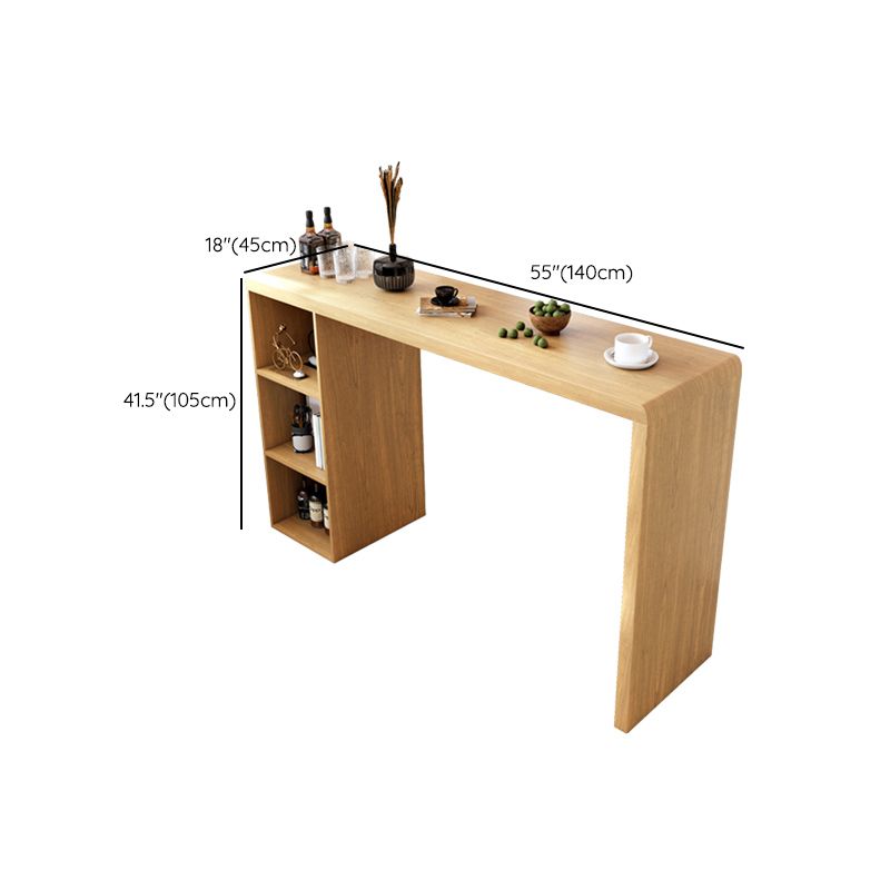 Moderner Bartisch, rechteckiger Bar-Esstisch aus massivem Holz mit doppeltem Sockel