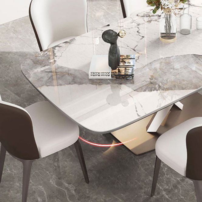 Traditional Luxury Rectangle Dining Table White Sintered Stone Table with Pedestal Base Clearhalo ' dining_table' 'Dining Tables & Seating' 'Dining Tables' 'furn' 'furn_dining_table' 'Furniture' 'furniture_dining_table' 'Kitchen & Dining Furniture' 'kitchen&dining_furn' 'kitchen' 'kitchen_dining_table' 1200x1200_0f870752-14b1-44aa-8e16-a369aa64f955