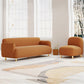 Sofá de cuero falso 27.55 "H Sofá de brazo empotrado para sala de estar