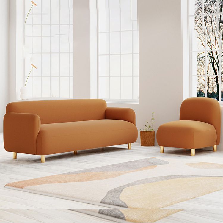 Sofá de cuero falso 27.55 "H Sofá de brazo empotrado para sala de estar