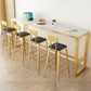 Set tavolo da bar stile glam Set da pranzo da pub fisso in pietra rettangolare da 1/5 pezzi