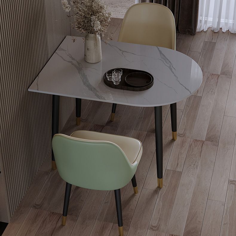 Esstisch mit schwarzem Gestell, moderner Steintisch für Küche und Esszimmer