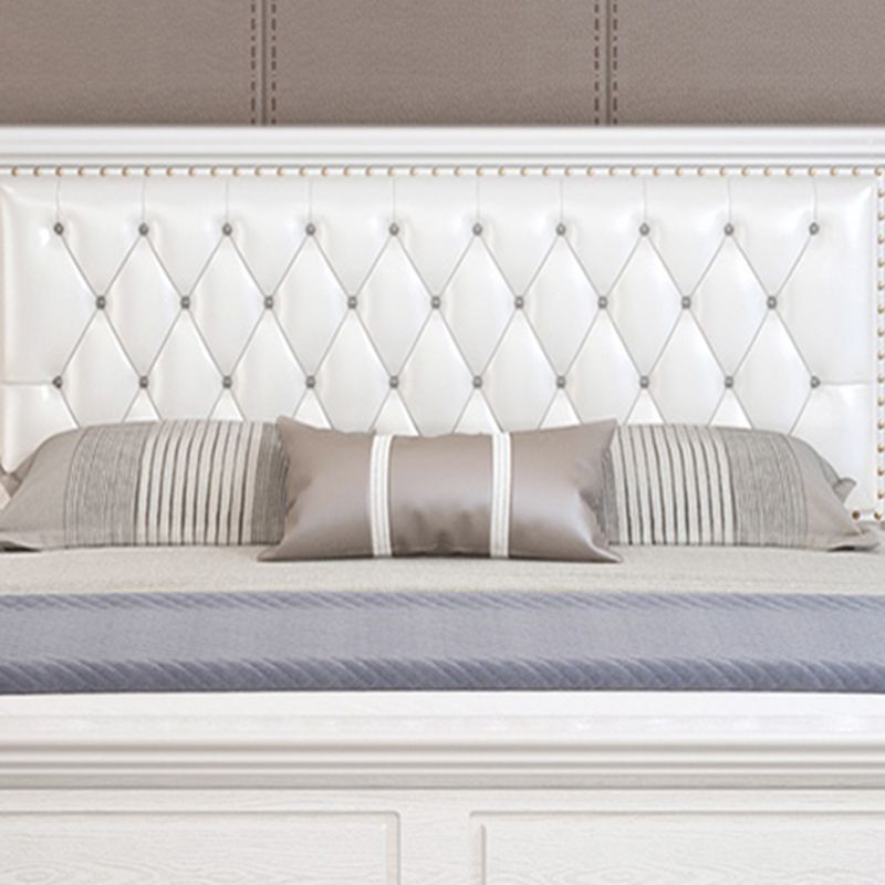 Hedendaags hout en gestoffeerd bed rechthoekig standaardbed met aangepaste gouden benen