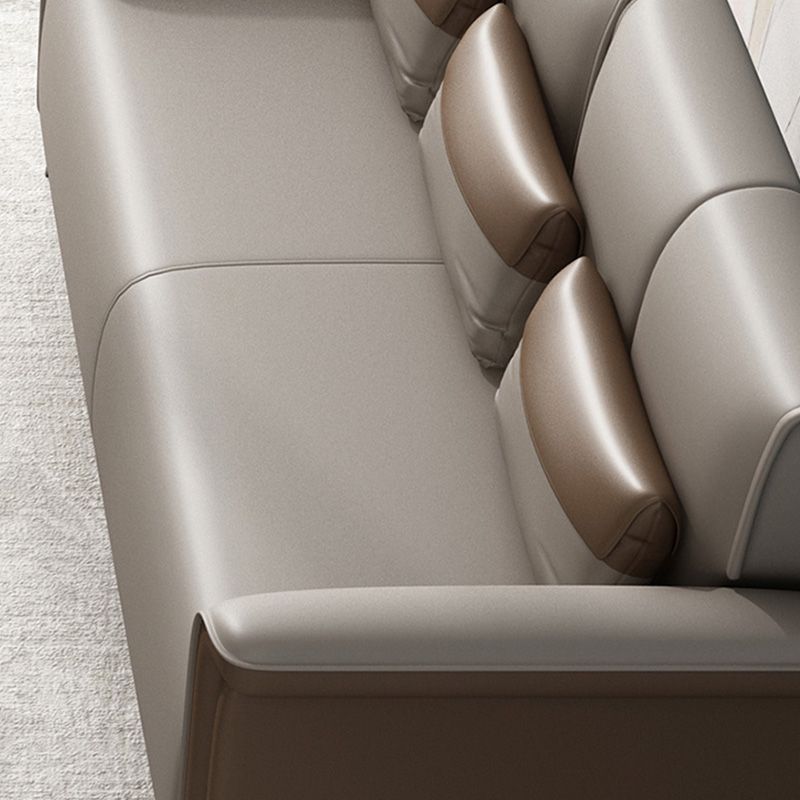 Faux Cuir évasé canapé contemporain canapé avec coussins