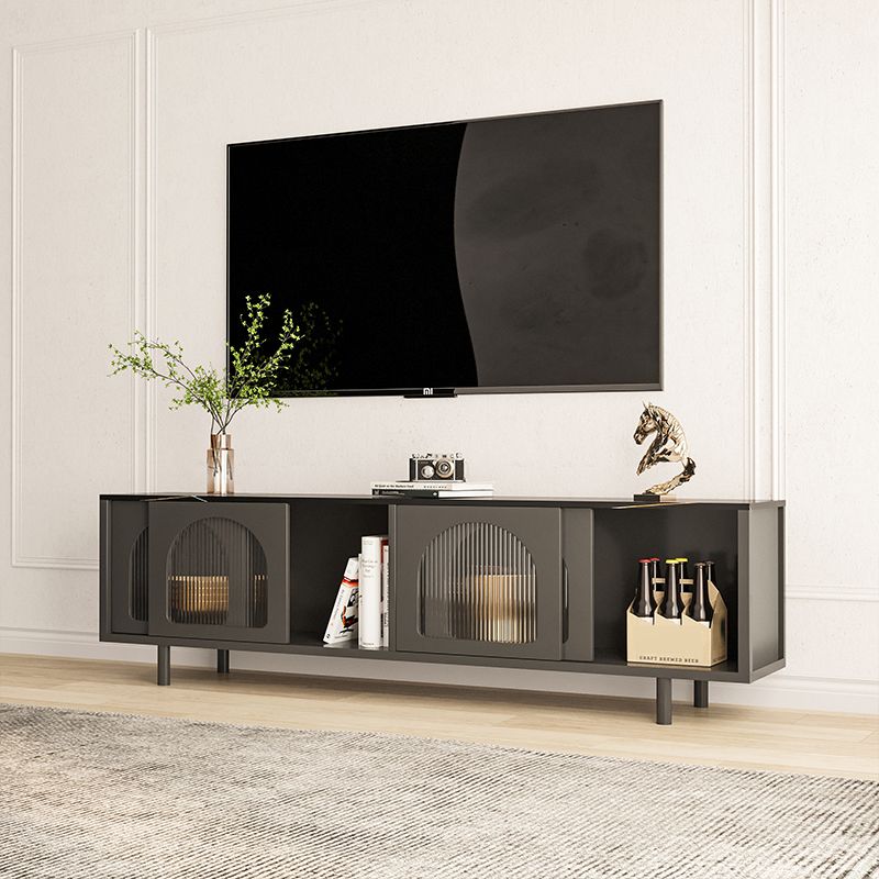 STANTE TV in stile moderno pietra con console TV in stoccaggio chiuso con 4 porte
