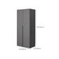 Modern Gray Storage Cabinet with Hinged Doors Faux Wood Cabinet for Bedroom