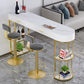 White Stone Indoor Glam Bar Dining Table Iron Double Pedestal Bistro Table with Drawer Clearhalo 'Bar Furniture' 'Bar Tables' 'bar_tables' 'furn' 'furn_bar_tables' 'Furniture' 'furniture_bar_tables' 'Kitchen & Dining Furniture' 'kitchen&dining_furn' 'kitchen' 1200x1200_0f90d7e5-bfb7-40f2-bc86-ae9f8e2207bd
