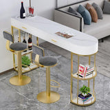 White Stone Indoor Glam Bar Dining Table Iron Double Pedestal Bistro Table with Drawer Clearhalo 'Bar Furniture' 'Bar Tables' 'bar_tables' 'furn' 'furn_bar_tables' 'Furniture' 'furniture_bar_tables' 'Kitchen & Dining Furniture' 'kitchen&dining_furn' 'kitchen' 1200x1200_0f90d7e5-bfb7-40f2-bc86-ae9f8e2207bd