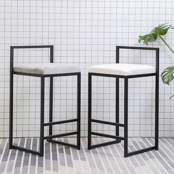 Indoor Modern Upholstered Counter Height Stool Footrest Low Back Bar Stool
