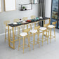 White Glam Style Bar Table in Iron Top and Faux Marble Bar Table, Only Table Clearhalo 'Bar Furniture' 'Bar Tables' 'bar_tables' 'furn' 'furn_bar_tables' 'Furniture' 'furniture_bar_tables' 'Kitchen & Dining Furniture' 1200x1200_0f91d55b-1442-4817-bbff-57911e90d25d