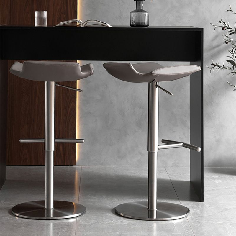 Contemporary Backless Dining Stool Adjustable Height Bar Stool with Footrest Clearhalo 'Bar Furniture' 'Bar Stools' 'bar_stools' 'furn' 'furn_bar_stools' 'Furniture' 'Kitchen & Dining Furniture' 1200x1200_0f9319a4-c4ff-4531-930b-09933162174c