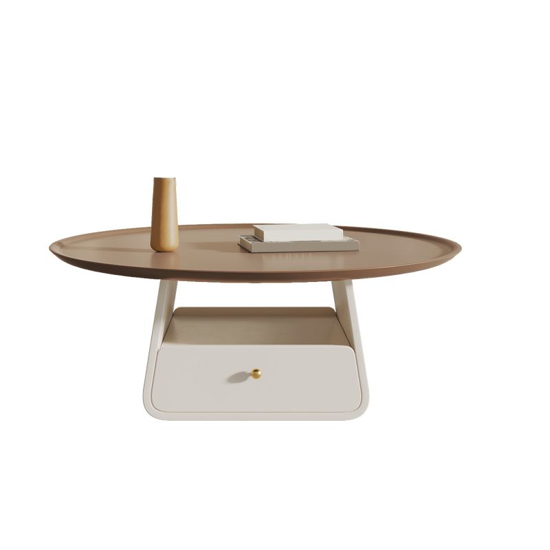 Piedistallo tavolino da caffè a 2 pezzi Set moderno tavolo da cocktail top rotondo con archiviazione