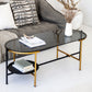 Modernism Elliptical Glass Top Coffee Cocktail Table with Shelf Clearhalo 'Coffee & Accent Tables' 'Coffee Tables' 'coffee_tables' 'furn' 'furn_coffee_tables' 'Furniture' 'Living Room Furniture' 1200x1200_0f990cf9-4413-4f35-b3ee-5ab6ce60034c